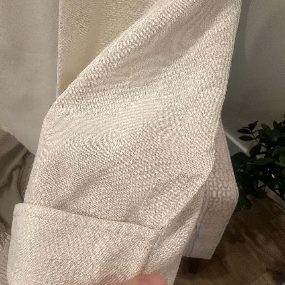 Yves Saint Laurent Variation Ivory Silk Blouse Vintage Long Sleeve Top, M - Picture 3 of 7